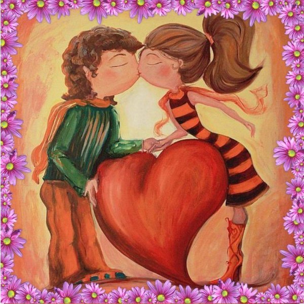 влюбленная пара рисунок