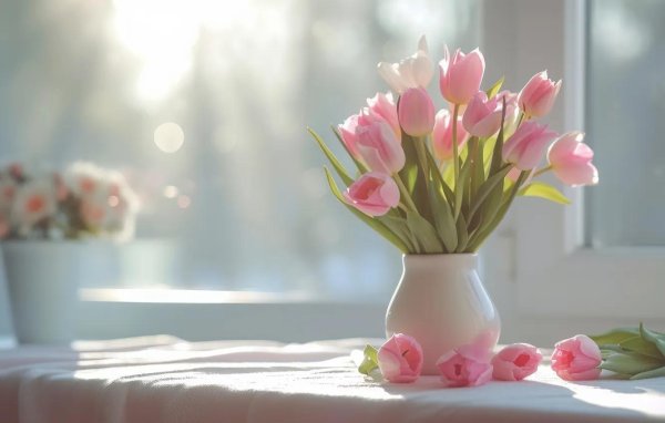 тюльпан в вазе