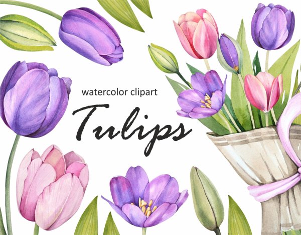 весенние цветы акварель