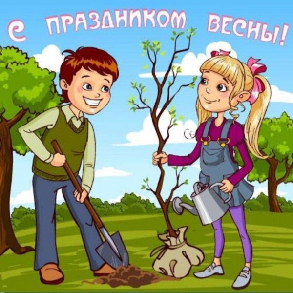 труд людей весной