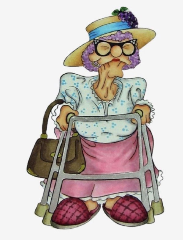 старушка рисунок