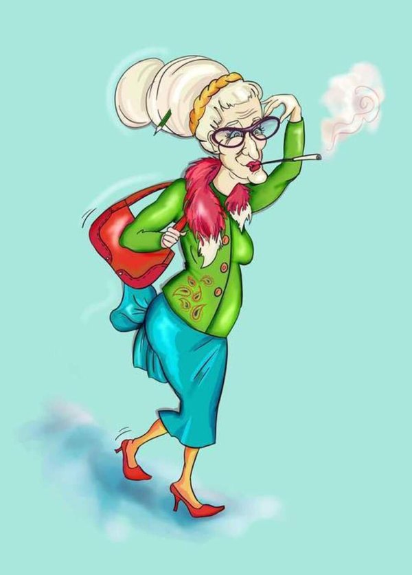 смешные старушки рисунки