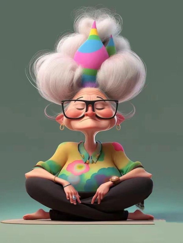 старушка рисунок