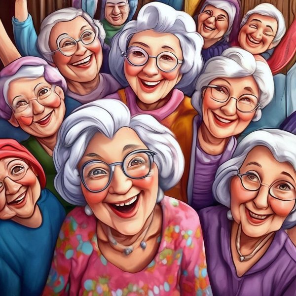 много бабушек