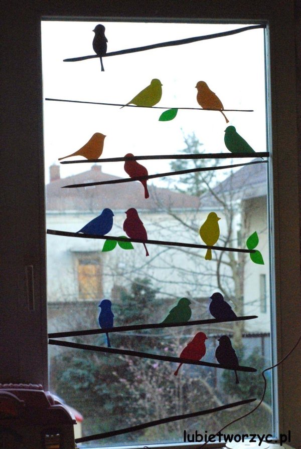 весеннее украшение окон