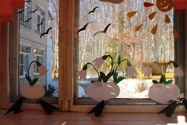 украшение весна в детском саду