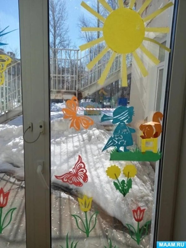 весеннее оформление окон