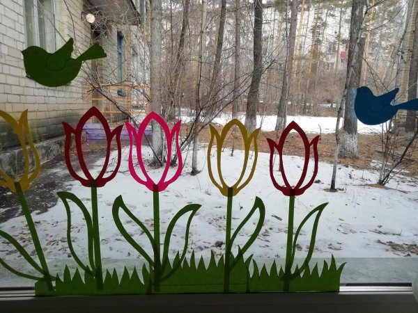 украшение весна в детском саду