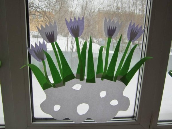 украшение на окна весна
