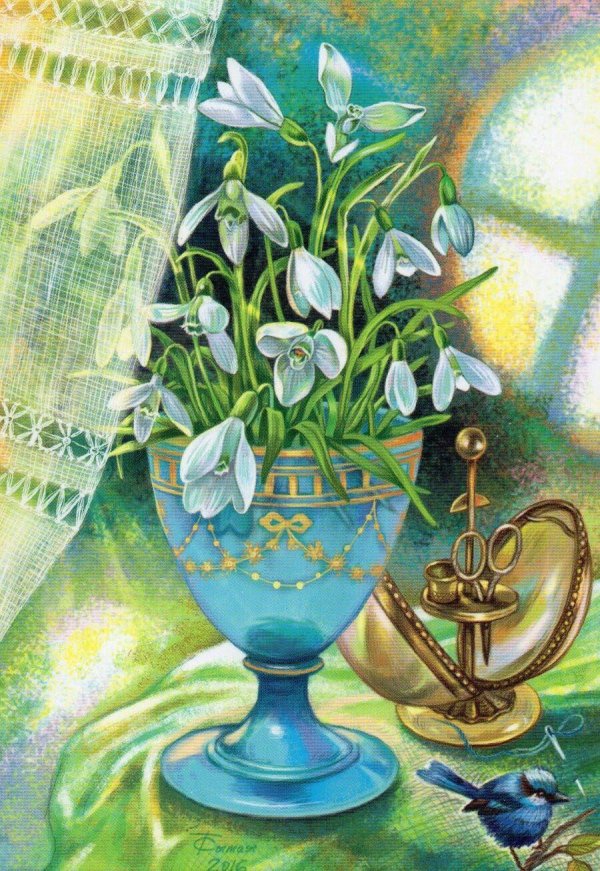 весенний натюрморт рисунки
