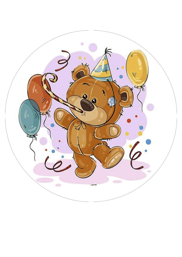 медвежонок для тортика печать