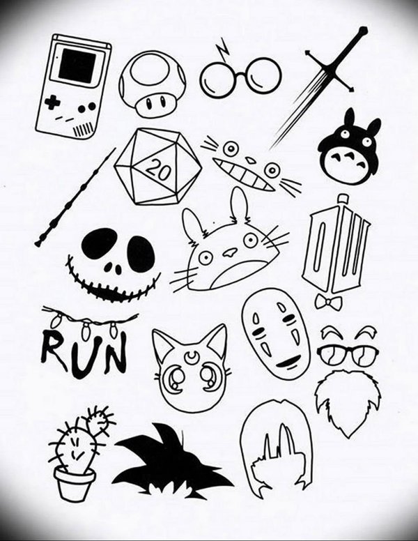 эскиз маленьких татуировок