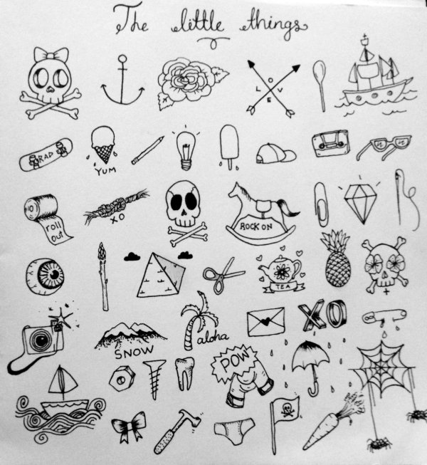 эскиз маленьких татуировок