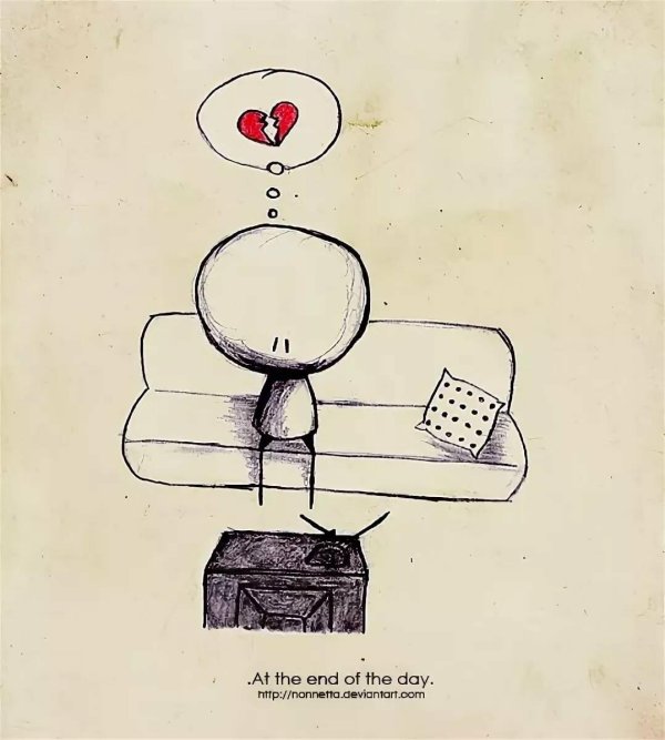 легкие грустные рисунки