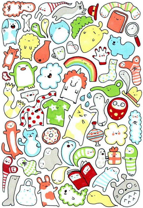 много маленьких рисунков