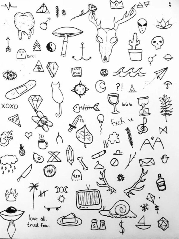 эскиз маленьких татуировок