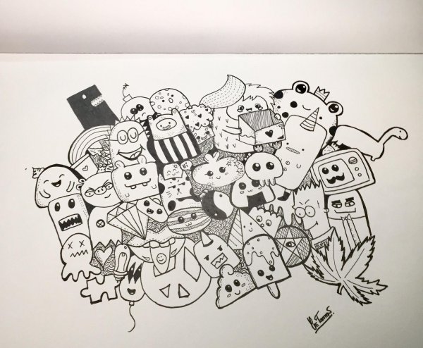 дудлинг с монстриками