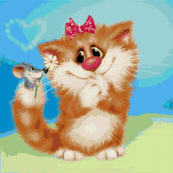 алмазная мозаика рыжая кошечка