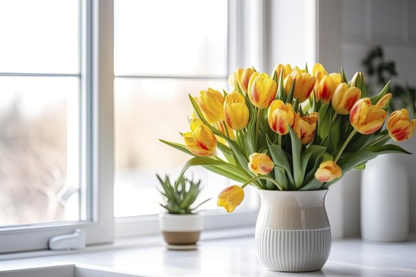 букет тюльпанов дома
