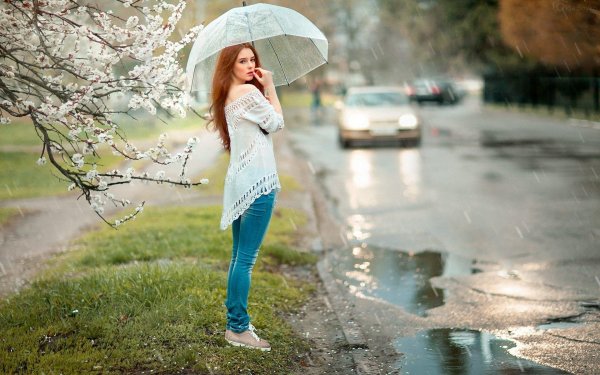 девушка с зонтиком