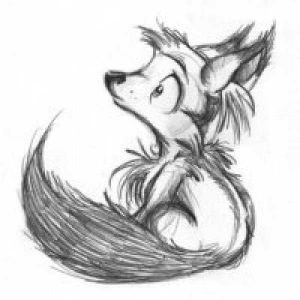 рисунок лиса карандашом
