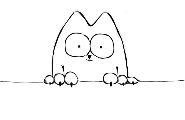 рисунки котов карандашом прикольные