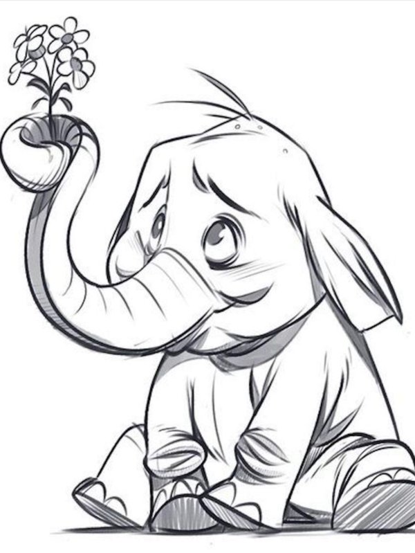 скетч слоненок