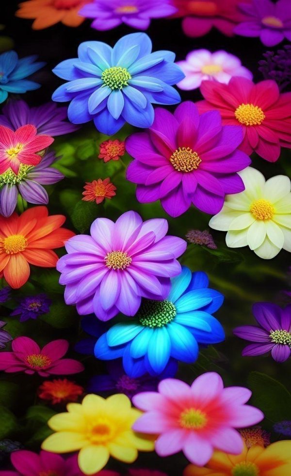 цветочки разноцветные