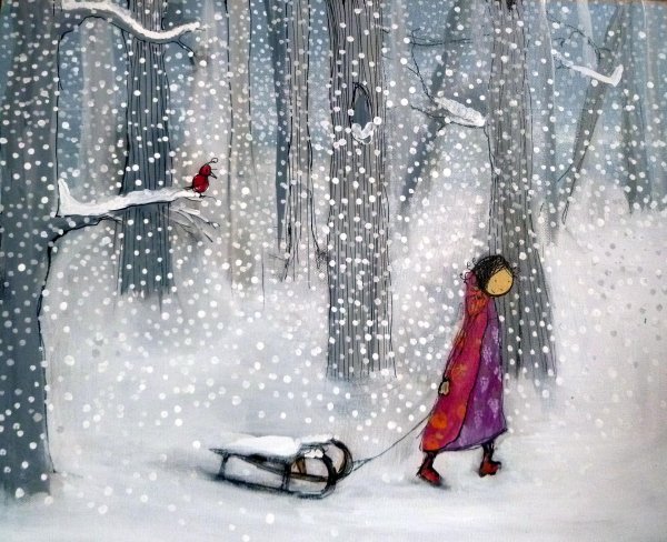 стильная зимняя иллюстрация