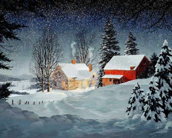 рождественские пейзажи