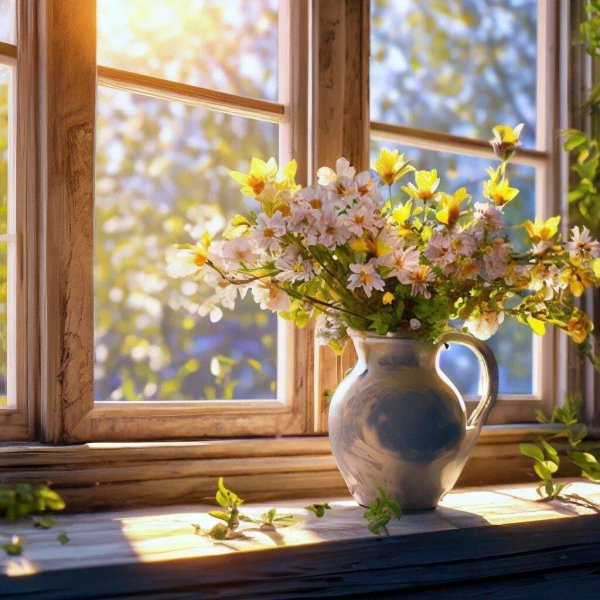 букет на окне