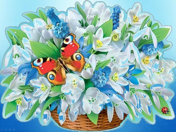 букет весенних цветов