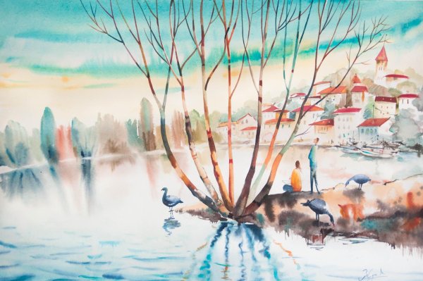 весенние пейзажи рисунки