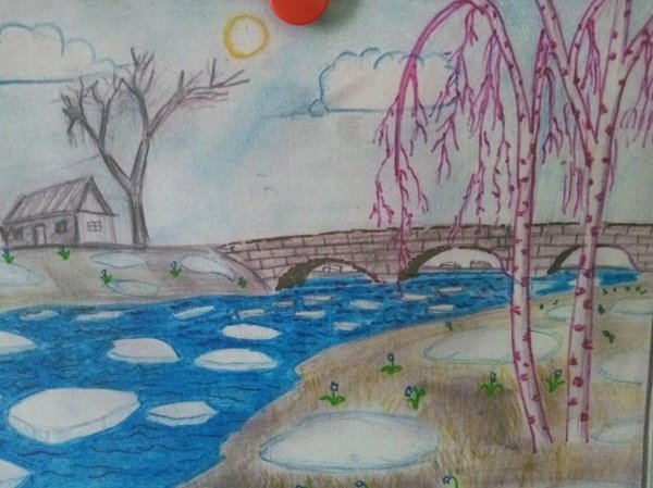 весенние пейзажи рисунки