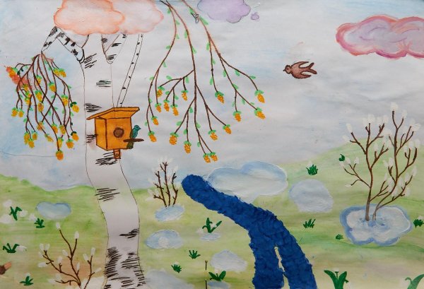 детские рисунки весна