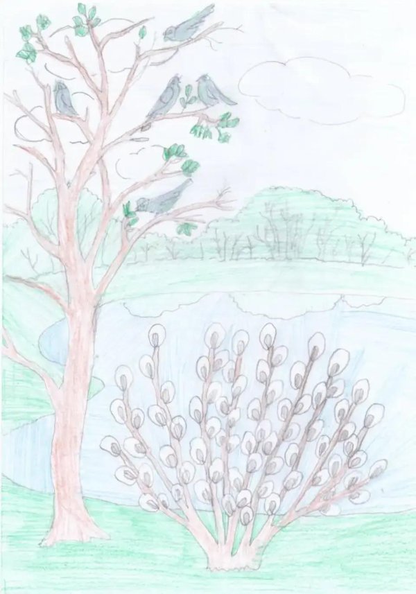 рисунок весна