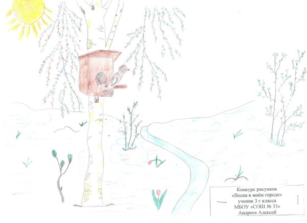 рисунок весна