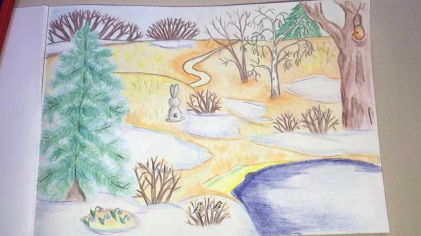 детский рисунок весна