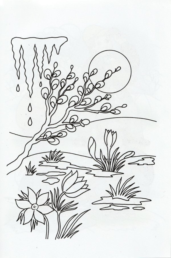 весенние раскраски для детей