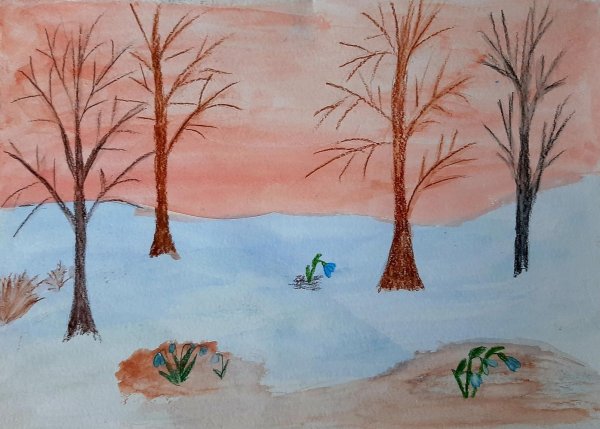 детские весенние рисунки
