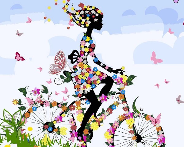 девочка на велосипеде