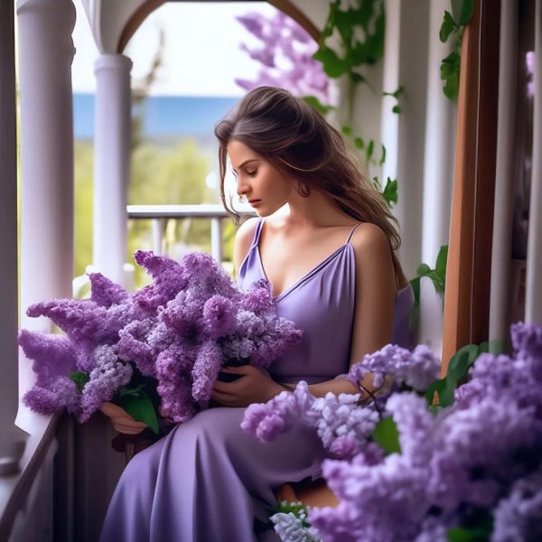 сиреневое платье