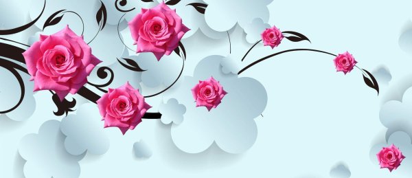 фотообои 3д розы