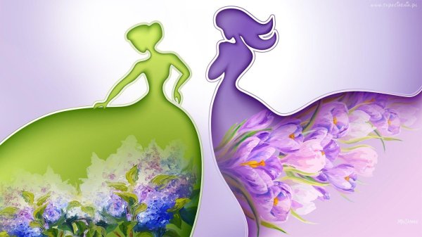 силуэт девушки весны