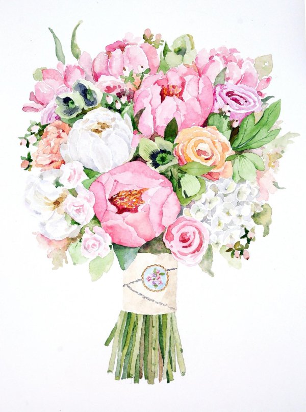 открытка акварель