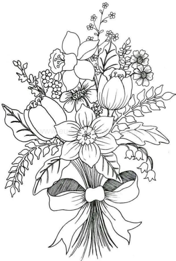 рисунки букетов цветов