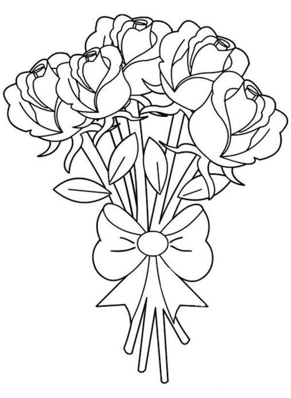 букет раскраска