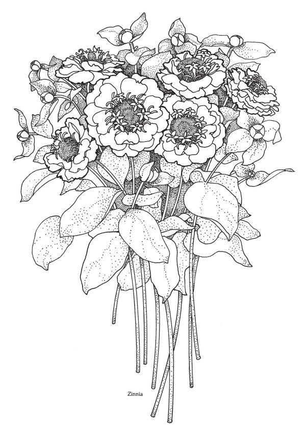 раскраска букета цветов