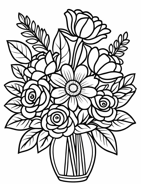 раскраски с цветами