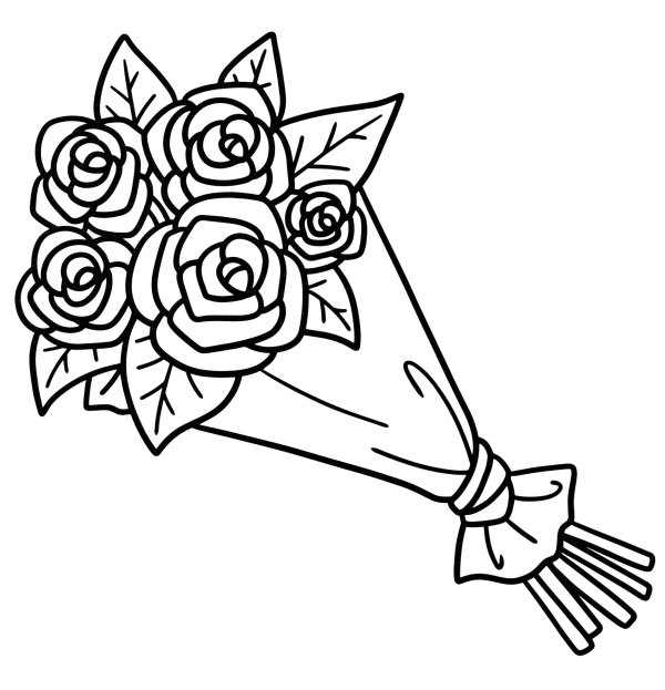 рисунок букета роз